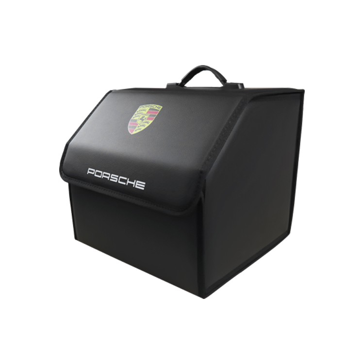التخصيص الكلاسيكي جلد PVC مع مقبض مع ماجيك فيلكرو إغلاق صندوق منظم تخزين صندوق تخزين النقل الحراري لشعار السيارة