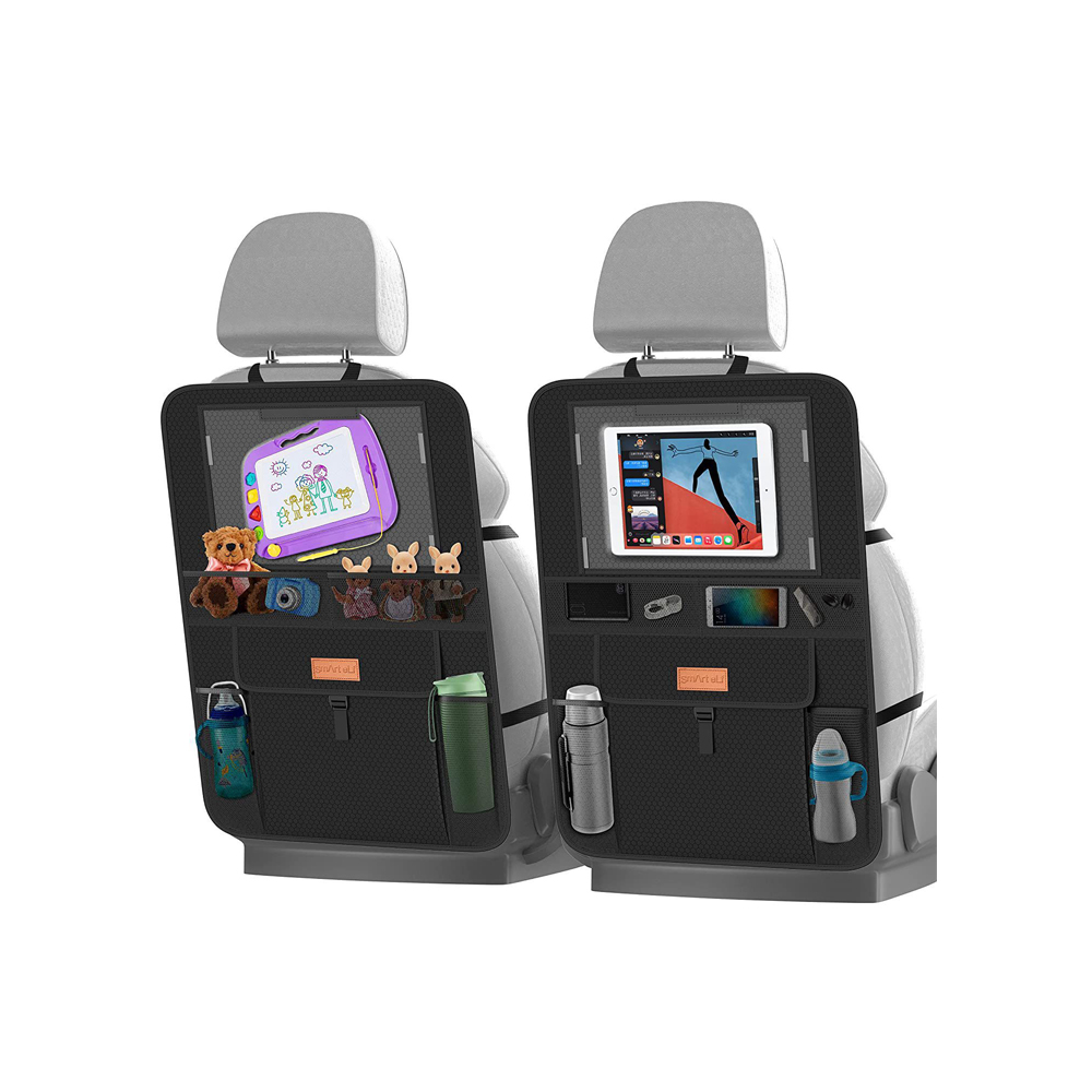 حقيبة تخزين معلقة قابلة للطي للسيارة مخصصة منظم أكسفورد مقاوم للركل مع 6 حوامل تخزين منظم المقعد الخلفي للسيارة