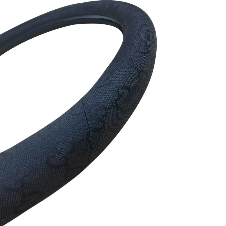  جميل أربعة فصول العام القطن والكتان النسيج وغطاء عجلة قيادة السيارة عالية الجودة عدم الانزلاق مع نمط التطريز