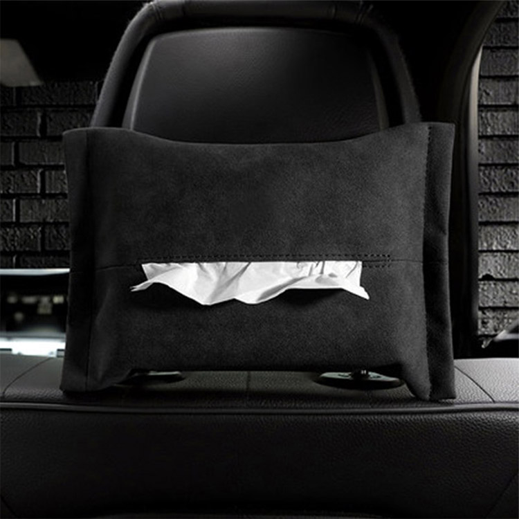 حامل أنسجة جلدية من Alcantara للسيارة المركزية صندوق مسند الذراعين للسيارة Sun Visor للمقعد الأسود بني مارون شنقا جودة منديل السيارة