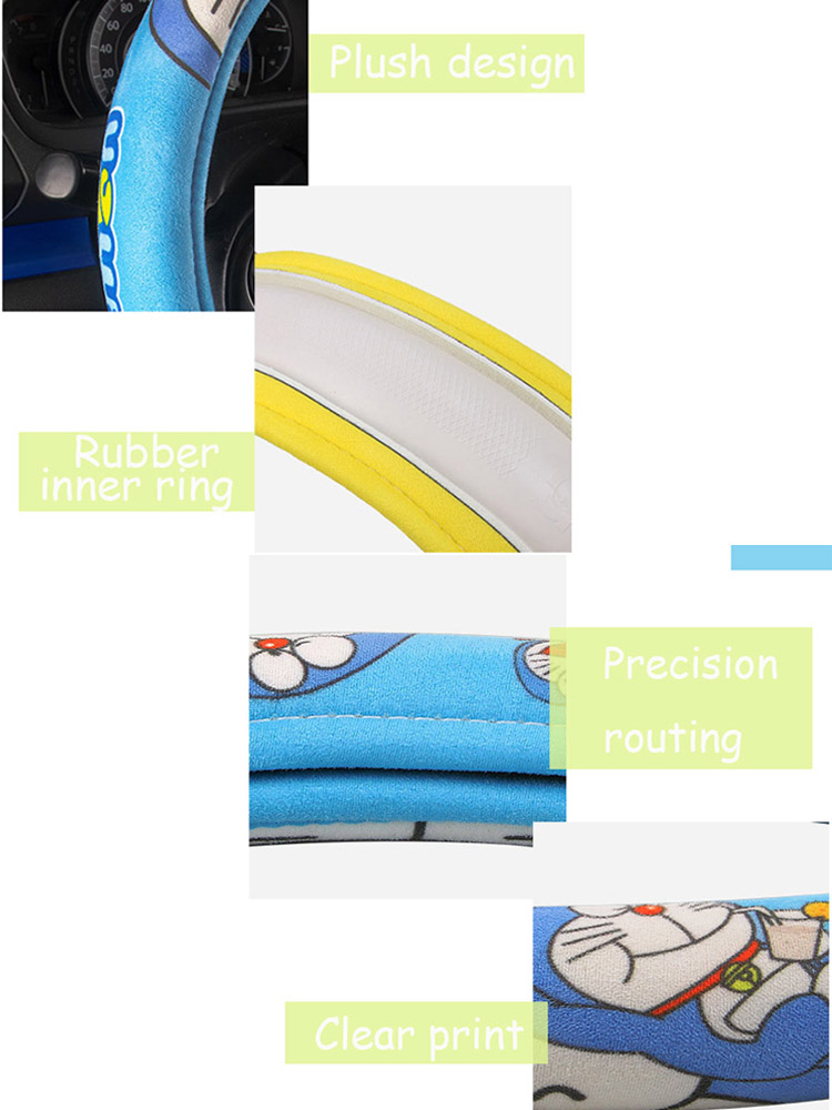 05 غطاء عجلة قيادة السيارة من القماش القطيفة للسيارات