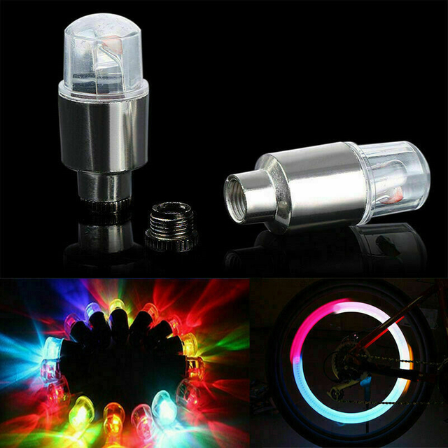 LED Bike Wheel Lights Valve Car Tyre Deacs Caps دراجة نارية دراجة نارية ذكية استشعار مصباح الإطارات المزخرفة