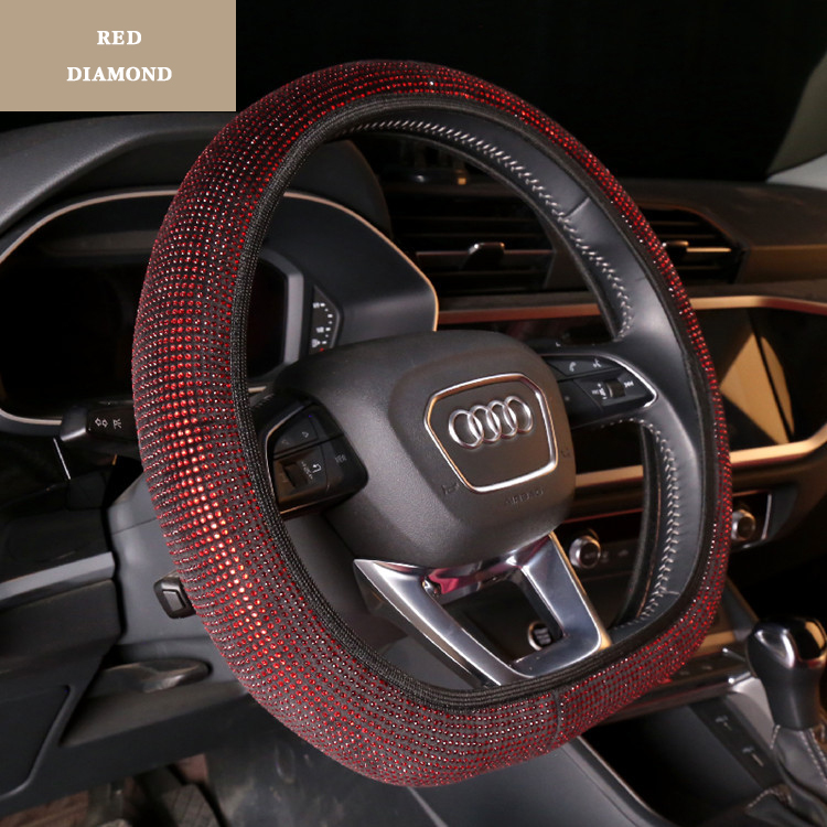 غطاء عجلة قيادة مرن مثقاب كامل بدون حزام داخلي مرن للسيارة Audi قابل للتنفس ومضاد للانزلاق واقي عجلة القيادة للنساء والحفلات وهدايا أعياد الميلاد