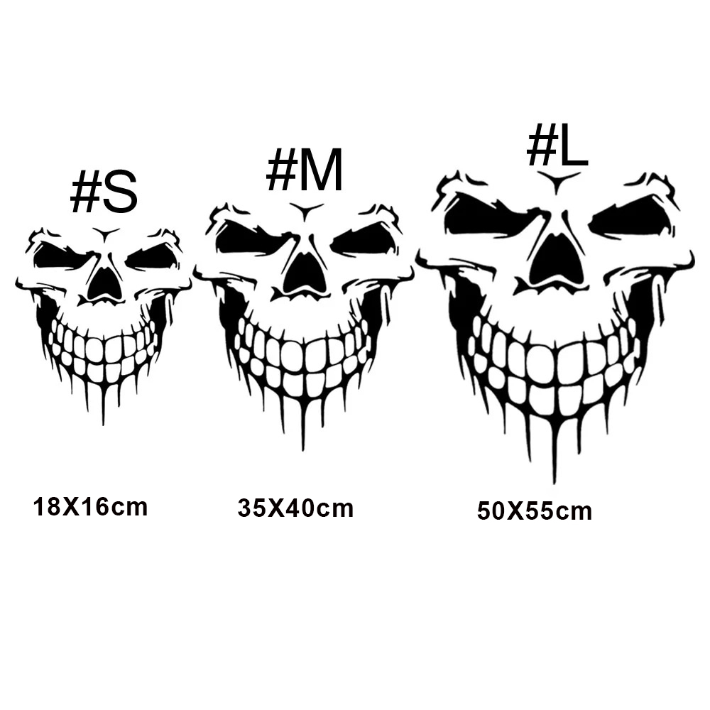 ملصقات عاكسة للسيارة غطاء خزان الوقود برأس الجمجمة مع نافذة زخرفة جسم السيارة غطاء رأس مع ليزر ملون