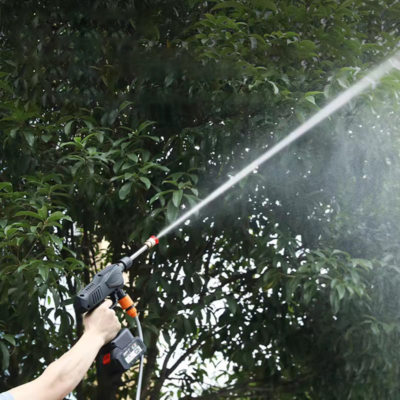 مسدس ماء لاسلكي عالي الضغط لغسيل السيارات مسدس رش محمول منزلي يشحن آلة تنظيف بطارية الليثيوم عالية الطاقة