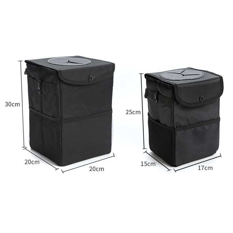 صندوق قمامة للسيارة بغطاء وجيوب تخزين 100٪ مانع للتسرب منظم للسيارة مقاوم للماء صندوق قمامة للسيارة صندوق قمامة متعدد الأغراض للسيارة