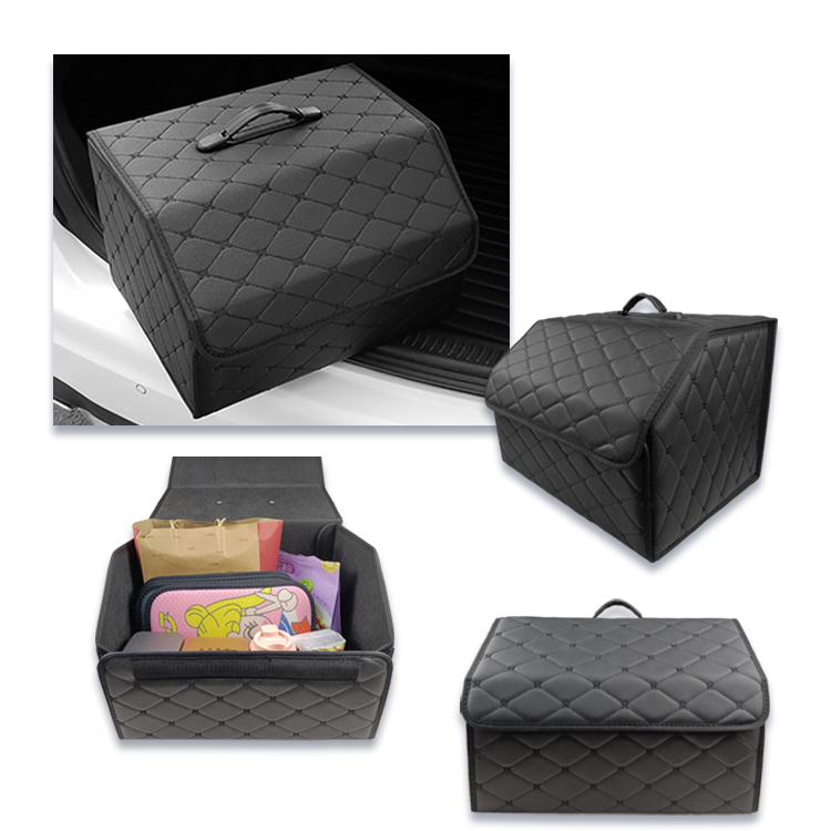 الماس التطريز بو الجلود صندوق تخزين السيارة من الورق المقوى صندوق منظم متعدد الوظائف