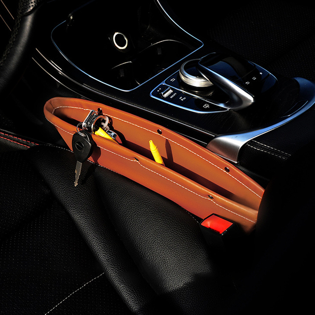 حشو فجوة مقعد السيارة قسط بو الجلود الكاملة مقعد وحدة التحكم المنظم جيب السيارة المنظم اكسسوارات السيارات الداخلية مقعد السيارة الجانب قطرة العلبة الماسك