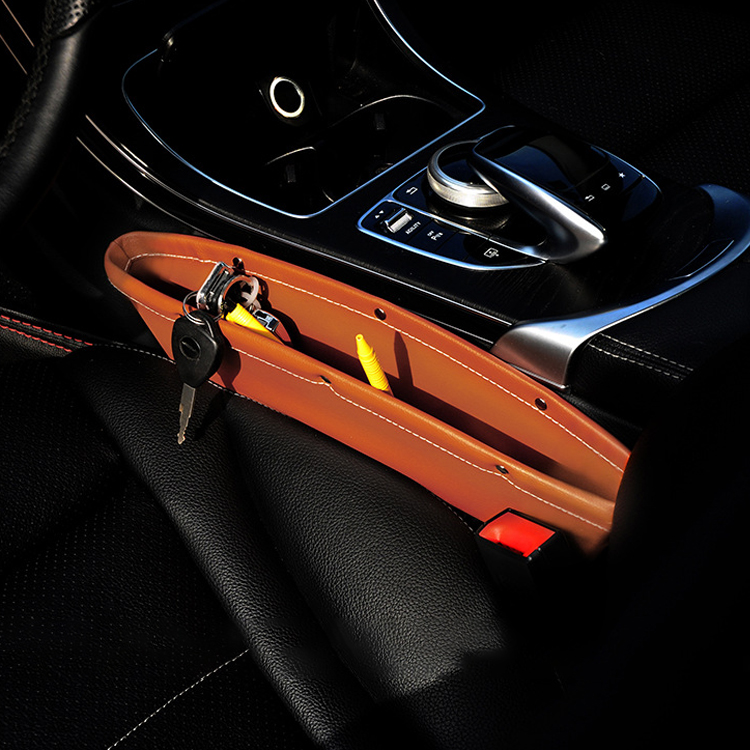 حشو فجوة مقعد السيارة قسط بو الجلود الكاملة مقعد وحدة التحكم المنظم جيب السيارة المنظم اكسسوارات السيارات الداخلية مقعد السيارة الجانب قطرة العلبة الماسك