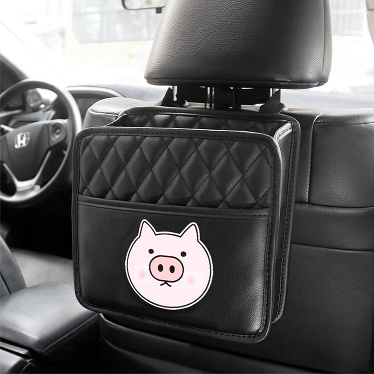 حقيبة Trasher للسيارة مقاومة للماء قابلة للطي PVC جلد Ashbin للسيارة شعار مخصص علبة قمامة للسيارة Ashcan 