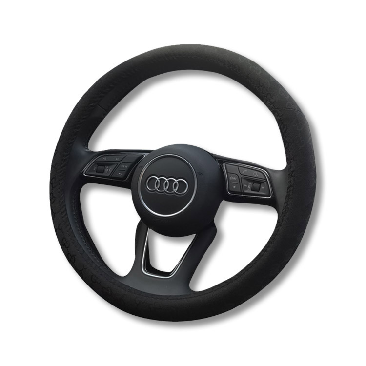  جميل أربعة فصول العام القطن والكتان النسيج وغطاء عجلة قيادة السيارة عالية الجودة عدم الانزلاق مع نمط التطريز