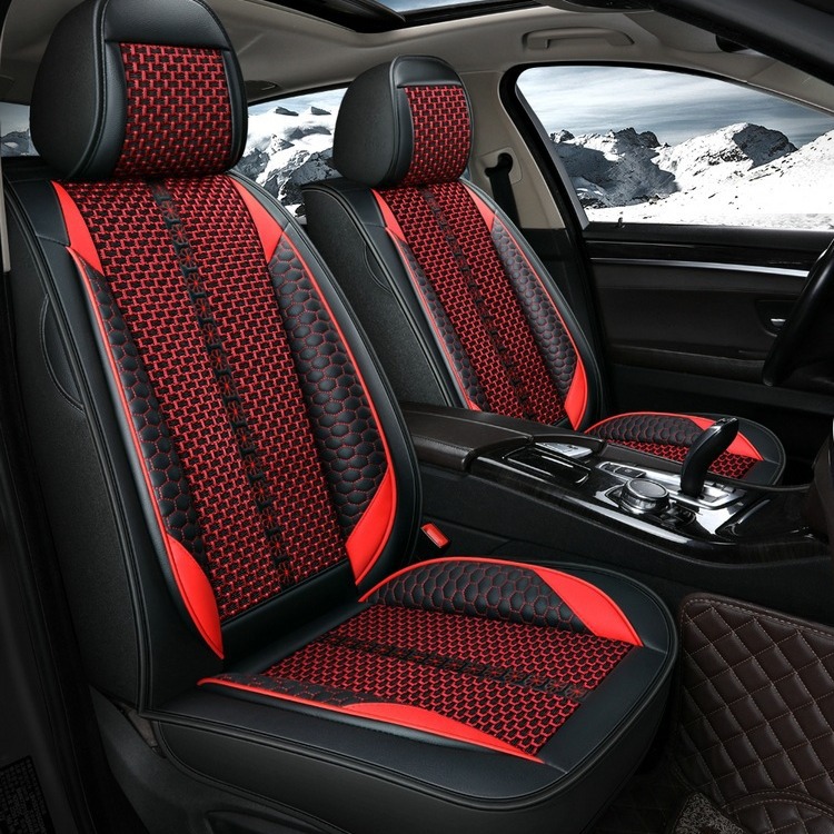 وسادة سيارة من الجلد المتين والحرير الجليدي المسامي تتسع لـ 5 مقاعد