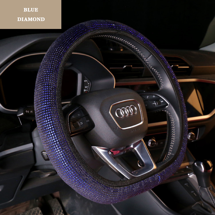 غطاء عجلة قيادة مرن مثقاب كامل بدون حزام داخلي مرن للسيارة Audi قابل للتنفس ومضاد للانزلاق واقي عجلة القيادة للنساء والحفلات وهدايا أعياد الميلاد