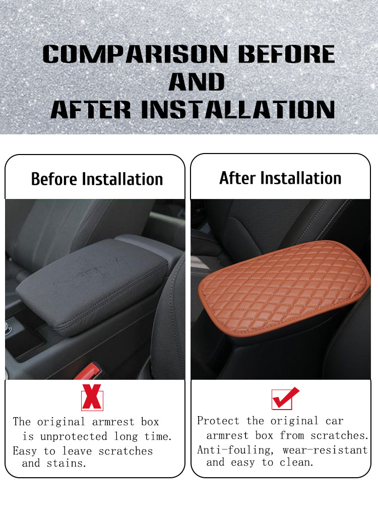 02 غطاء وسادة صندوق مسند ذراع السيارة العالمي