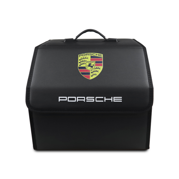 التخصيص الكلاسيكي جلد PVC مع مقبض مع ماجيك فيلكرو إغلاق صندوق منظم تخزين صندوق تخزين النقل الحراري لشعار السيارة