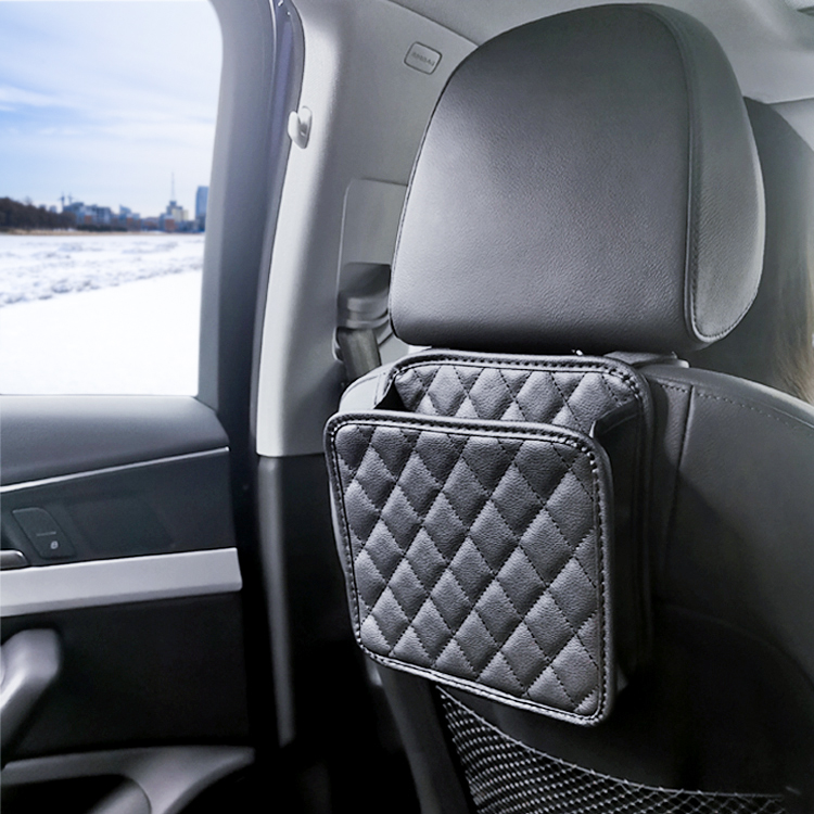 علبة قمامة للسيارة مقاومة للماء حقيبة قمامة للسيارة مصنوعة من الجلد سلة معلقة للسيارة ملحقات داخلية للسيارة قابلة للطي أشبين