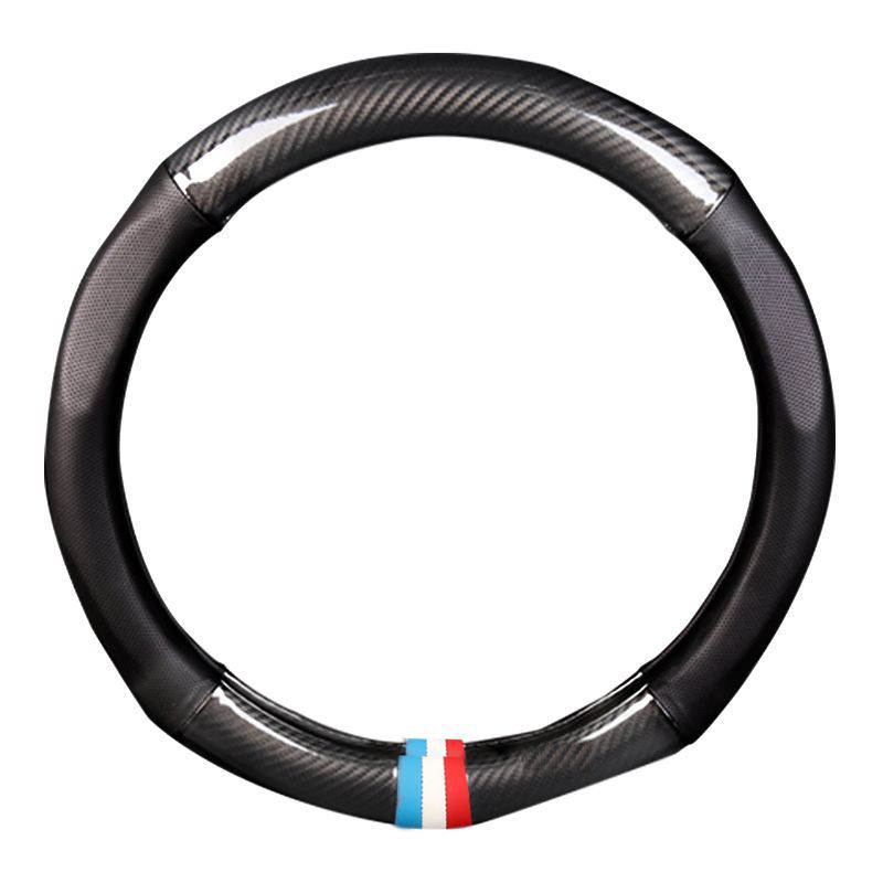 غطاء عجلة القيادة المتوسطة للسيارة من الجلد المصنوع من الألياف الدقيقة 14.5 '' - 15 '' أسود 