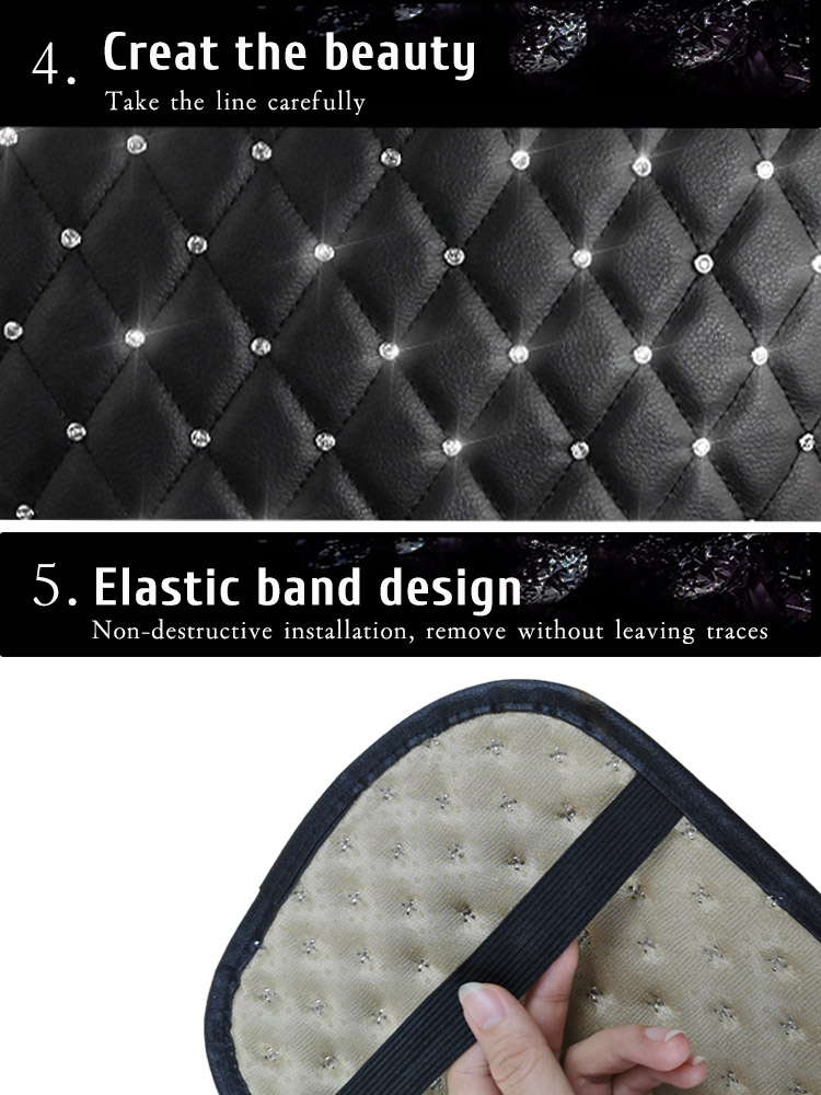 05 وسادة غطاء مسند ذراع السيارة الماس