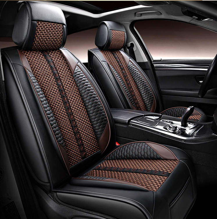 وسادة سيارة من الجلد المتين والحرير الجليدي المسامي تتسع لـ 5 مقاعد