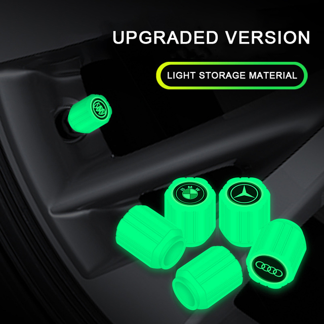 Noctilucent الإطارات صمام Cap Cap Materage Materical Material Valve Luminous Valve Coar Coar