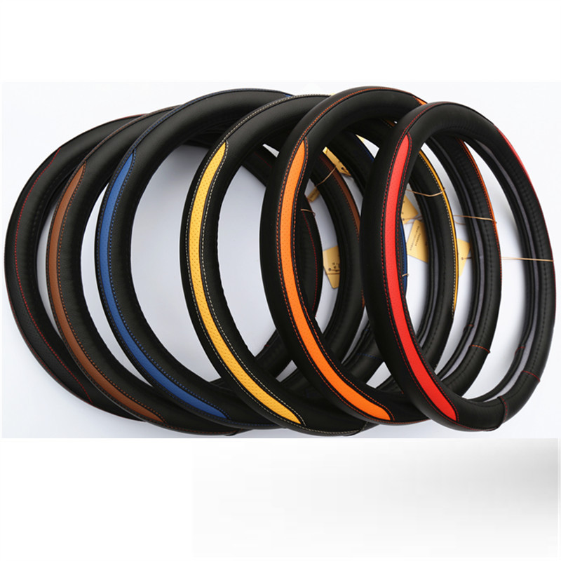 غطاء عجلة قيادة السيارة ، 38 40 42 45 47 50 سم أسود عالمي من الجلد المصنوع من الألياف الدقيقة ، أغطية عجلة قيادة السيارات قابلة للتنفس ومضادة للانزلاق وعديمة الرائحة وإكسسوارات لعجلات القيادة للرجال والنساء