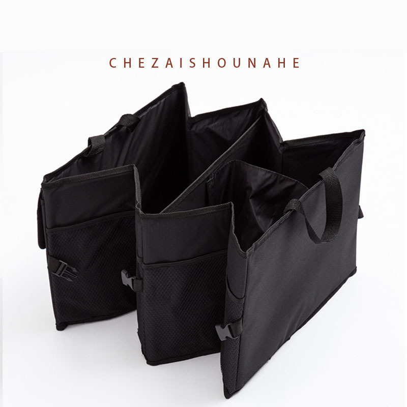 صندوق تخزين السيارة متعدد الجيوب 600D أكسفورد القماش القابل للطي حقيبة منظم صندوق السيارة سعة كبيرة مع مقبض