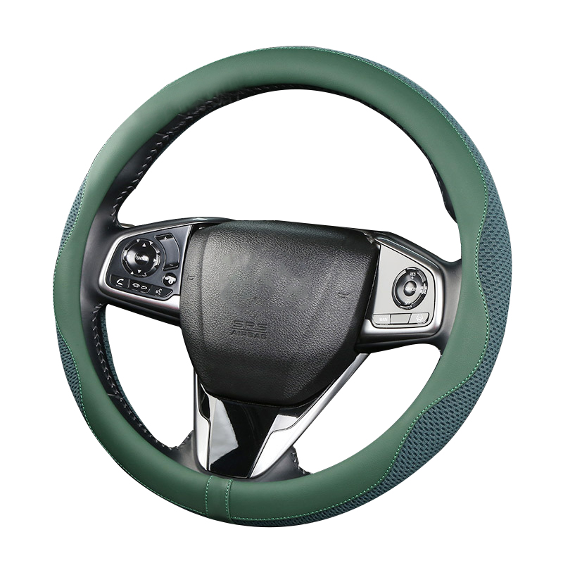  غطاء عجلة قيادة السيارة مع تصميم شبكي على شكل قرص العسل وسلك ثلجي يسمح بمرور الهواء للنساء والرجال وملحقات السيارة لامتصاص العرق مناسبة لفصل الصيف