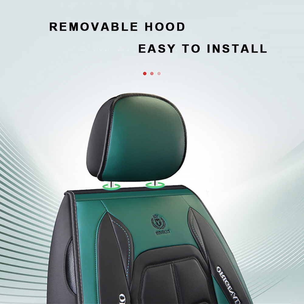 فاخر مقاوم للماء بولي كلوريد الفينيل والجلود غطاء مقعد السيارة مجموعة كاملة عالمية لمدة 5 مقاعد وسادة مقعد السيارة الرياضية 