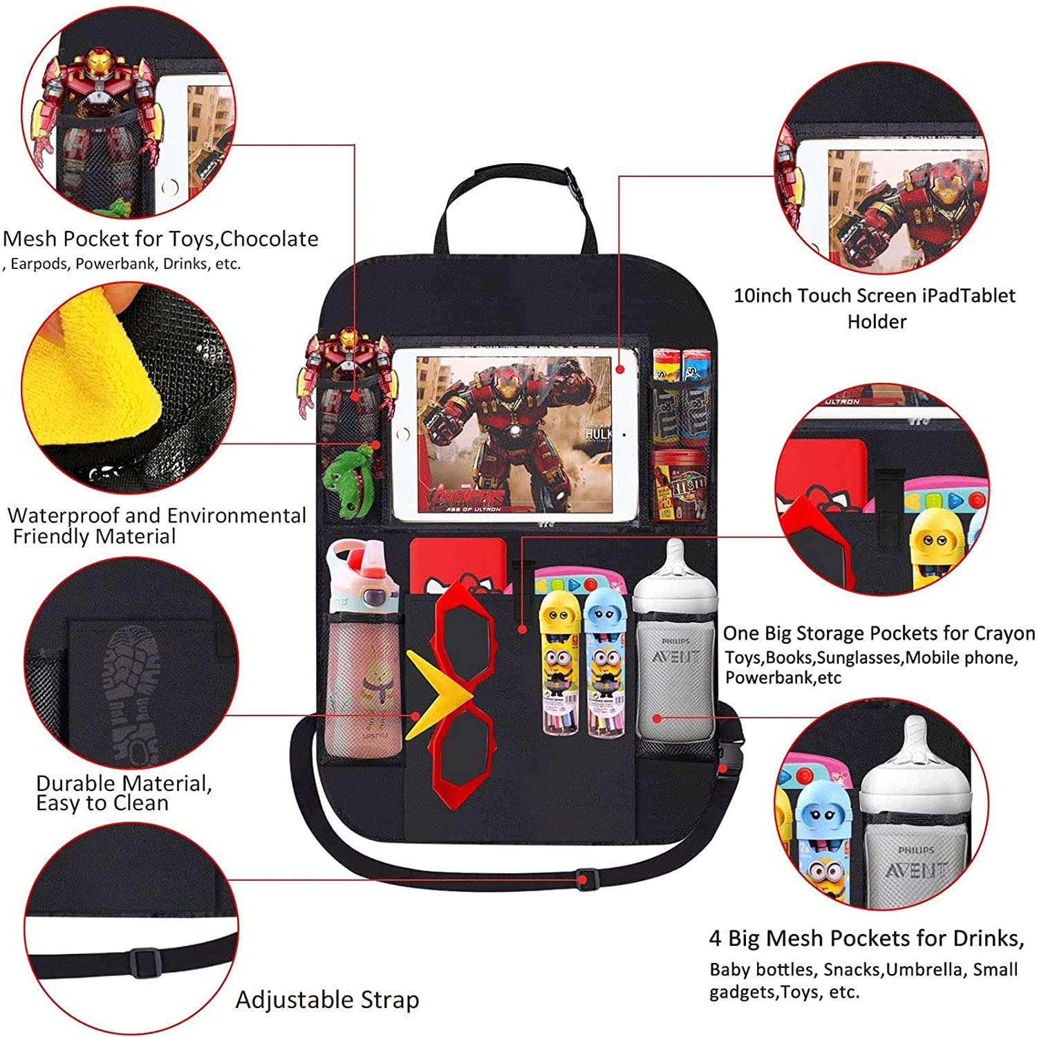 10 منظم مقعد السيارة