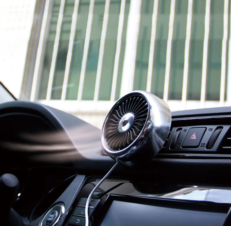 ABS العالمي سيارة تبريد مروحة 3 سرعات قابل للتعديل 5 فولت سيارة مروحة USB منفذ الهواء ولوحة القيادة سيارة مروحة مع ضوء ملون 