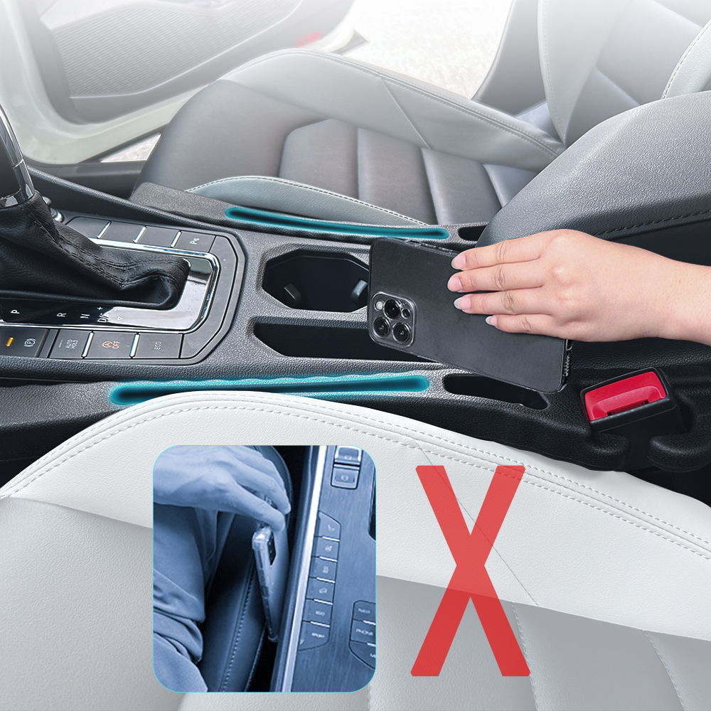 قابس حشو الفجوة الجانبية لمقعد السيارة مع فتحة تخزين عالمية مضادة للسقوط، قابس إزالة المقعد الجانبي لوحدة التحكم التلقائية