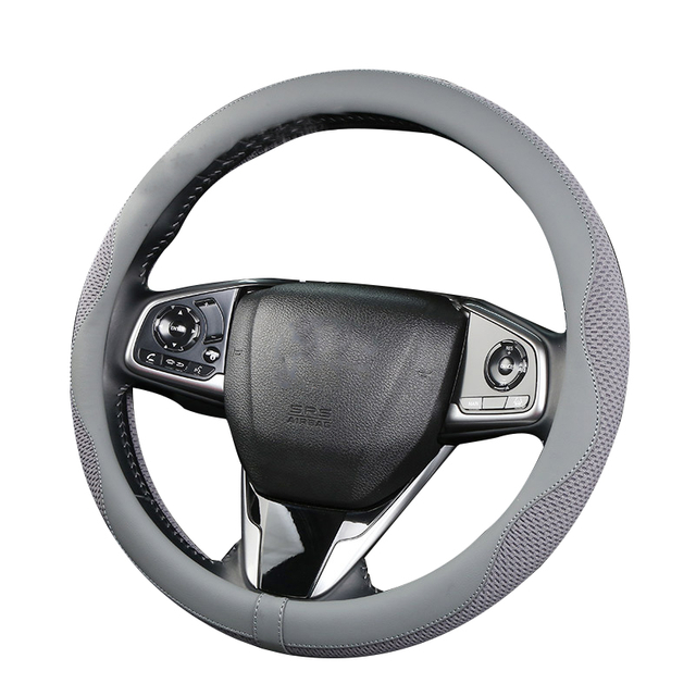  غطاء عجلة قيادة السيارة مع تصميم شبكي على شكل قرص العسل وسلك ثلجي يسمح بمرور الهواء للنساء والرجال وملحقات السيارة لامتصاص العرق مناسبة لفصل الصيف