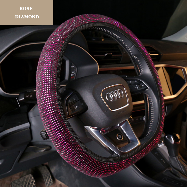 غطاء عجلة قيادة مرن مثقاب كامل بدون حزام داخلي مرن للسيارة Audi قابل للتنفس ومضاد للانزلاق واقي عجلة القيادة للنساء والحفلات وهدايا أعياد الميلاد