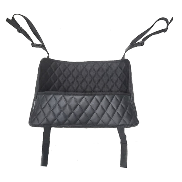 OEM حامل حقيبة يد جلدية للسيارة بين المقاعد لتناول وجبة خفيفة لملحقات المحفظة للسيارة للفتيات والأطفال مُصنِّع منظم السيارة الأسود المطرز