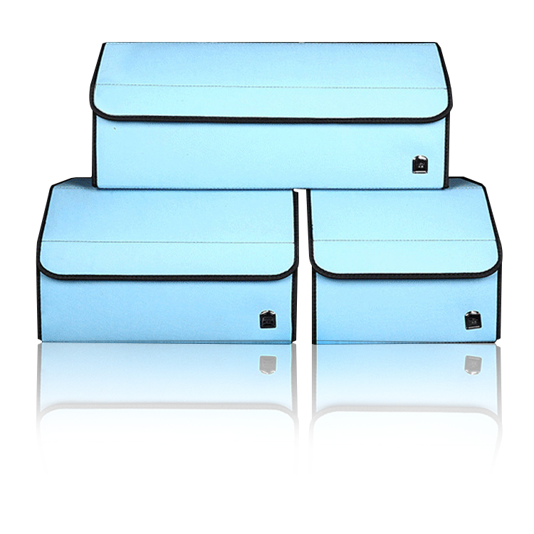 صندوق تخزين تنك للسيارة من قماش اللباد مع مقبضين بلاستيكيين مع منظم صندوق صندوق السيارة ماجيك فيلكرو قريب ملون مع 1 جيوب شبكية جانبية منظم صندوق السيارة