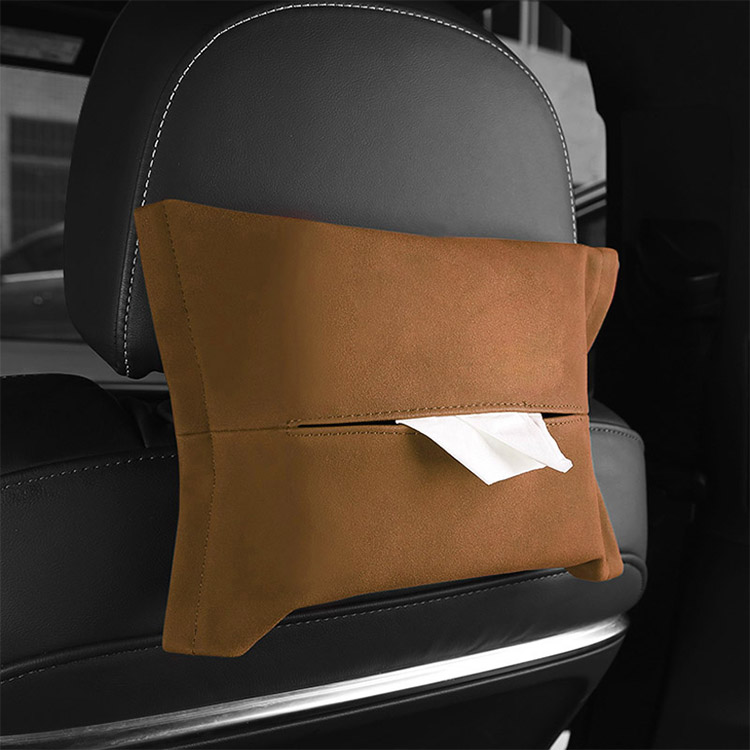 حامل أنسجة جلدية من Alcantara للسيارة المركزية صندوق مسند الذراعين للسيارة Sun Visor للمقعد الأسود بني مارون شنقا جودة منديل السيارة