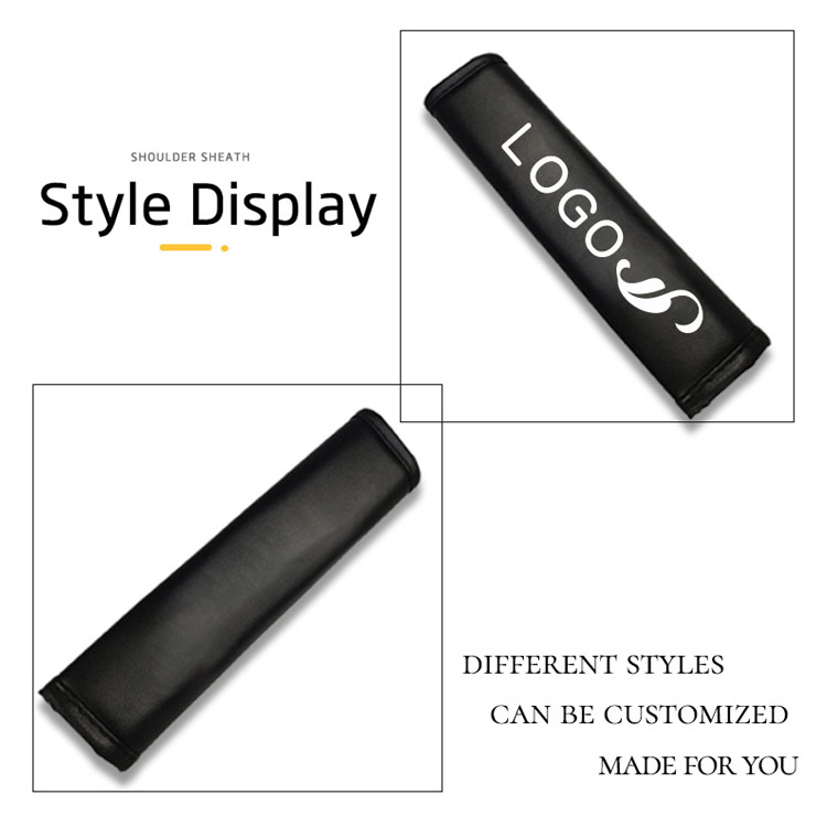 Nappa Leather Classic القابل للتخصيص LOGO Velcro Installation رائع متفوقا حزام مقعد السيارة حامي الكتف