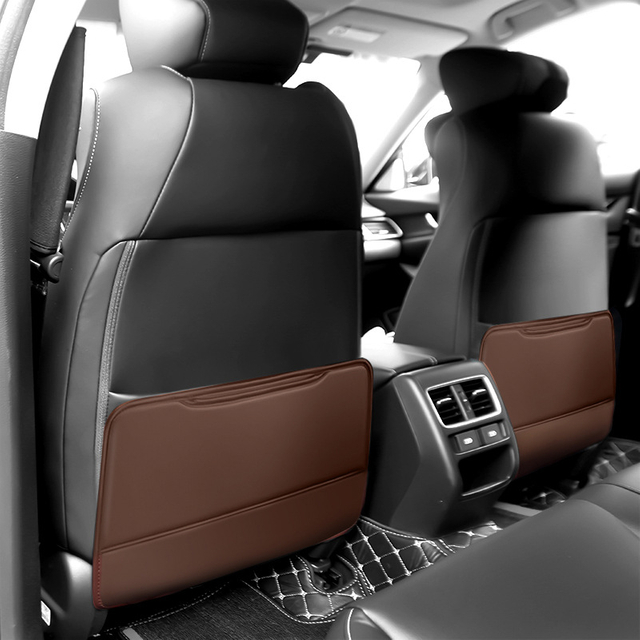 الجلود مقعد السيارة المضادة للركلة حصيرة ل عالمي مقاوم للماء المقعد الخلفي حامي حصيرة شعار مخصص الطباعة المقعد الخلفي حقيبة التخزين 