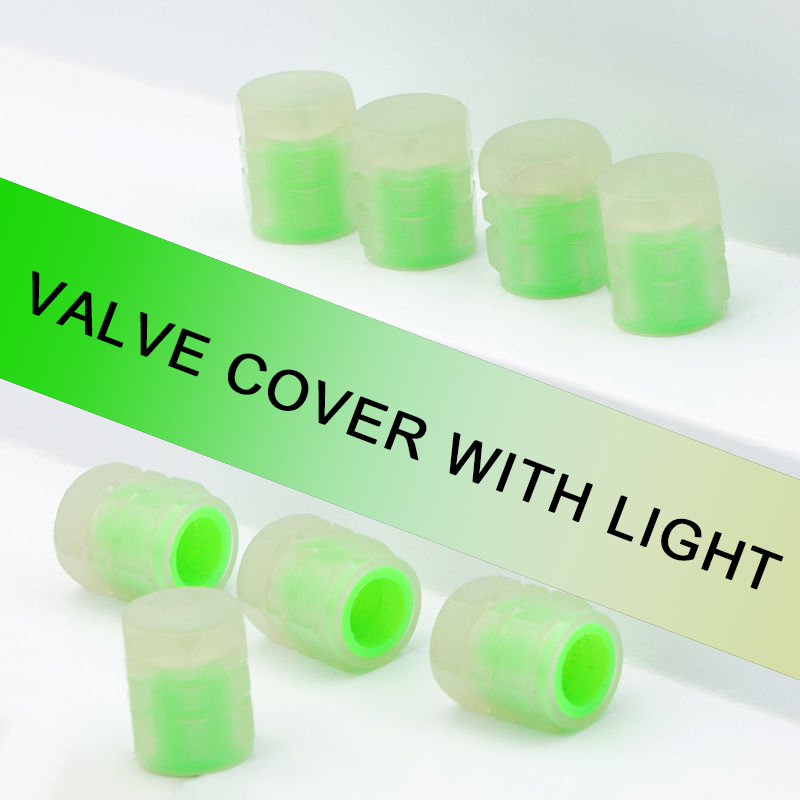 إطارات السيارة الزرقاء العالمية صمام مضيئة مجموعة من 4 غطاء صمام هواء مضيئة غطاء صمام الغلاف المضيء