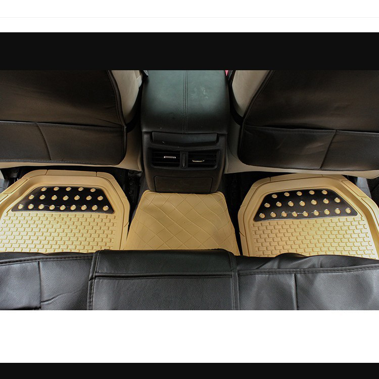 سجادات أرضية حوض الترتر من كينج كونج باللون الأسود والمطاط السميك PVC لحماية جميع الأحوال الجوية يناسب معظم السيارات وسيارات الدفع الرباعي والشاحنات ، 4 قطع