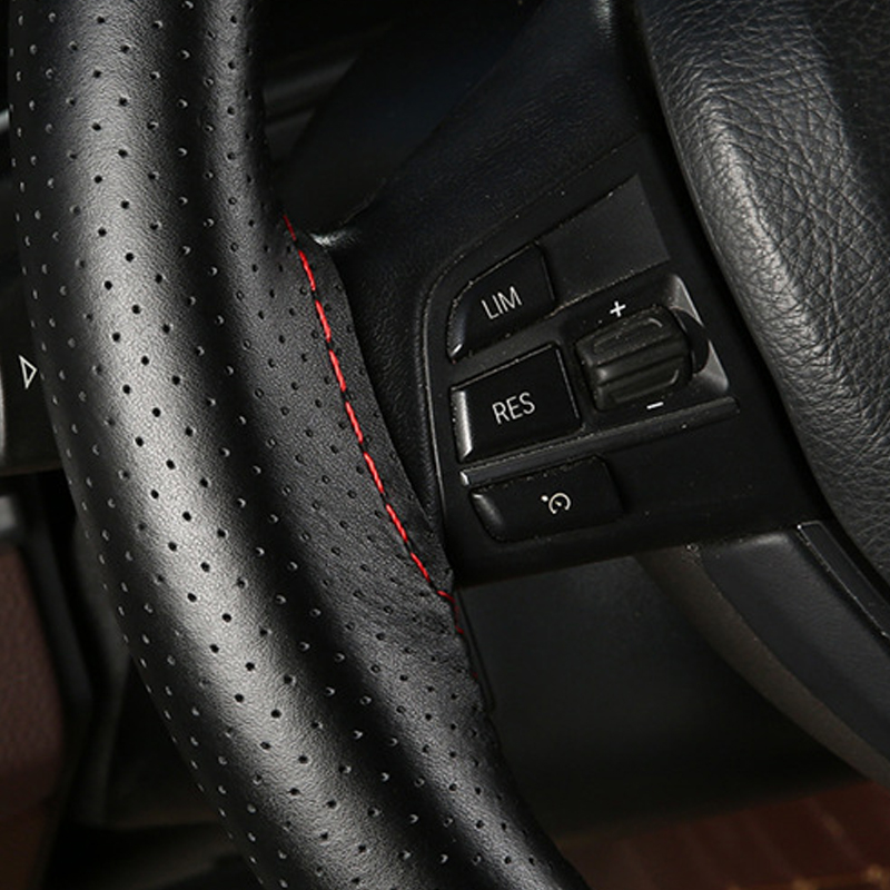 مجموعة الخياطة اليدوية غطاء عجلة القيادة من جلد البقر غطاء عجلة السيارة من الجلد الطبيعي واقي عجلة السيارة واقي عجلة السيارة عالمي مناسب للسيارة / السيارات